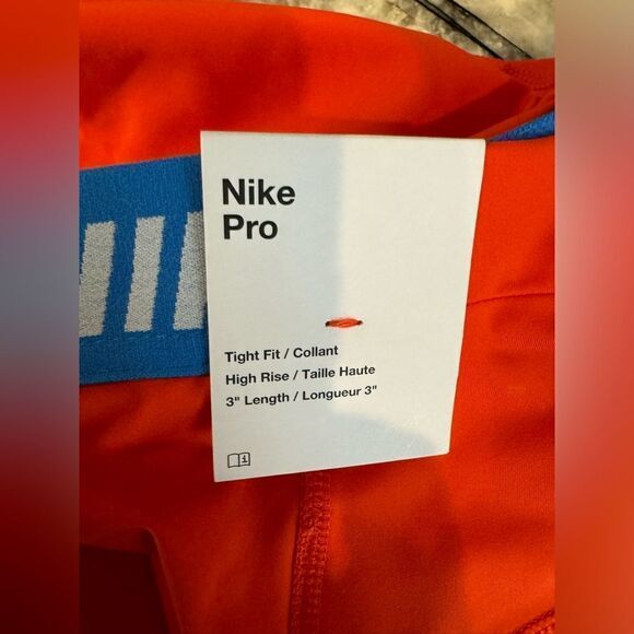 NWT New NIKE PRO Tight Fit 3” Training Shorts Dark Orange Red Blue M - Picture 5 of 6